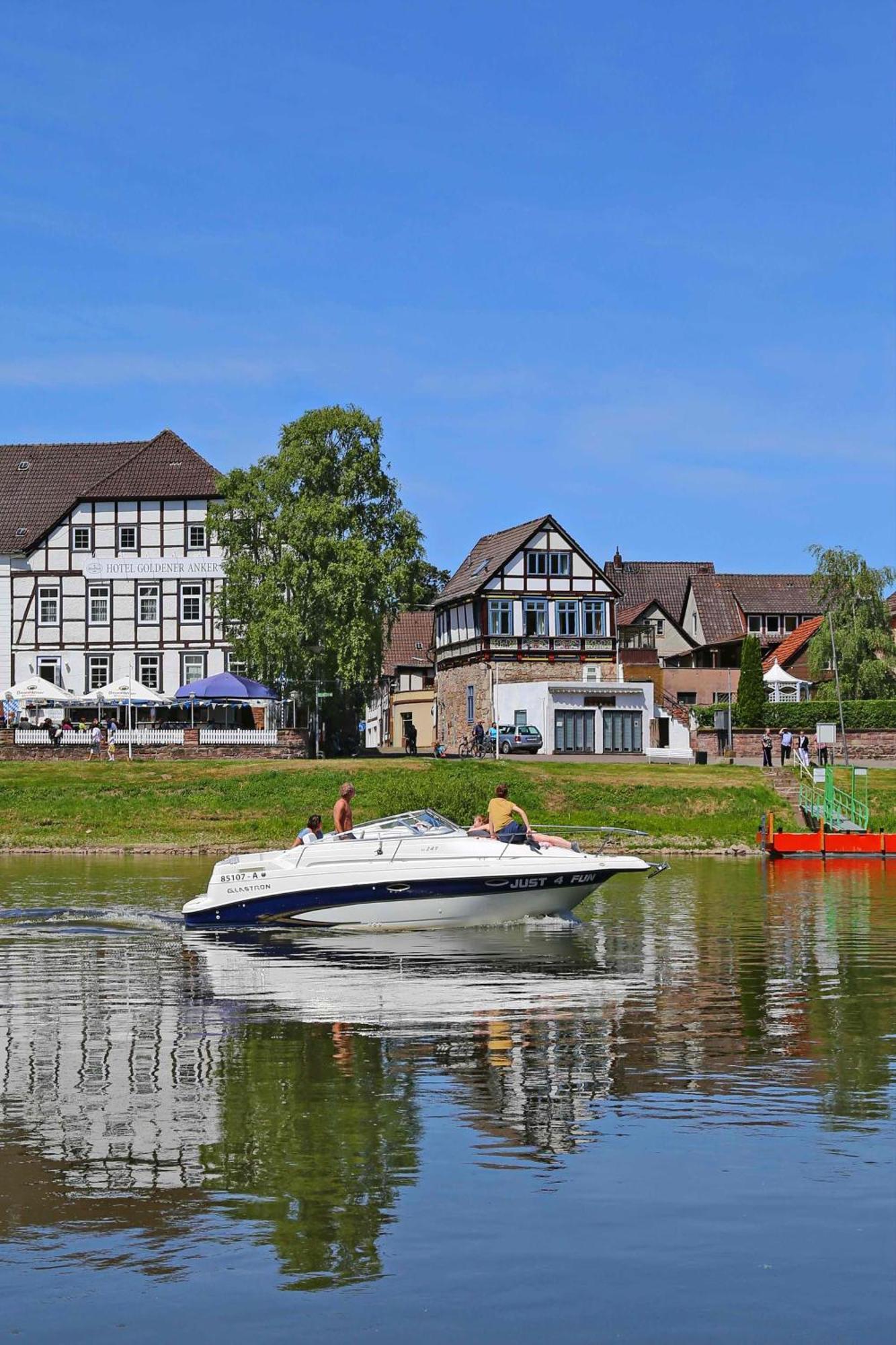 Ferienwohnungen Am Weserstrand Bodenwerder Exterior foto